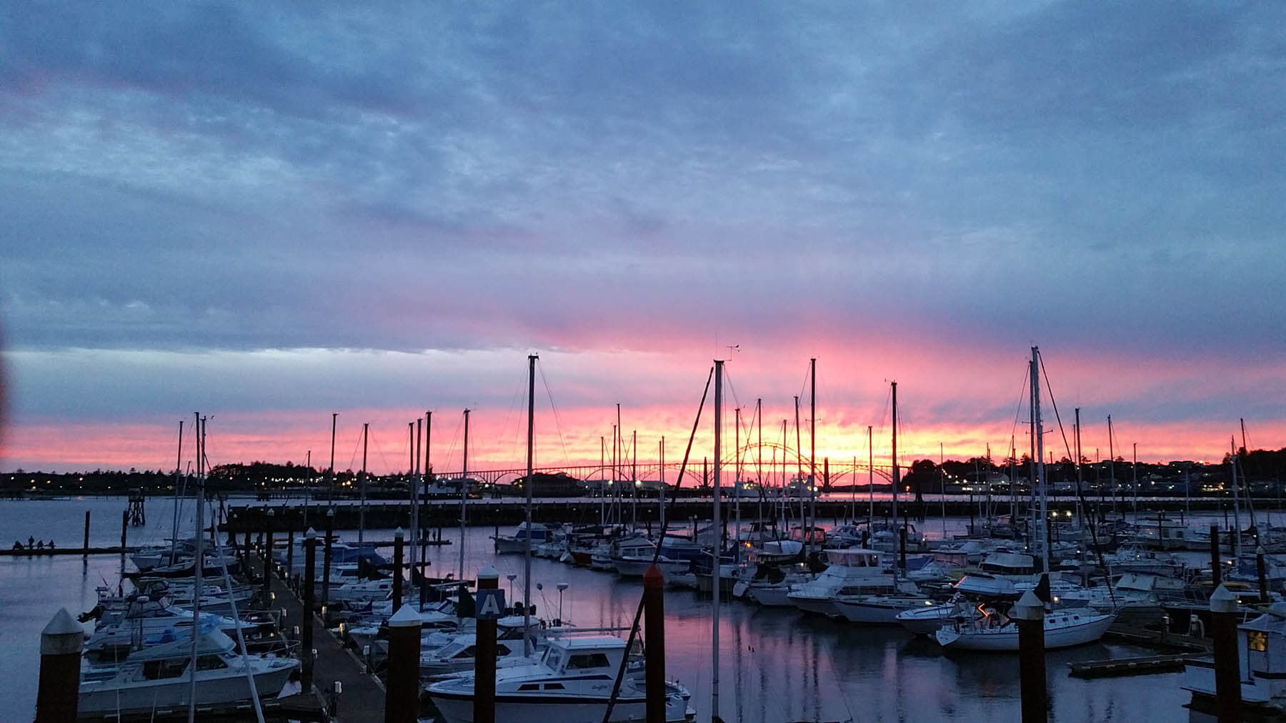 Embarcadero marina at dusk.