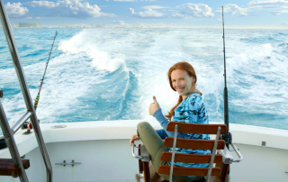 Picture of woman on a Newport Fishing Charter.