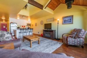 The living space in a room at one of the best places to stay in Newport.